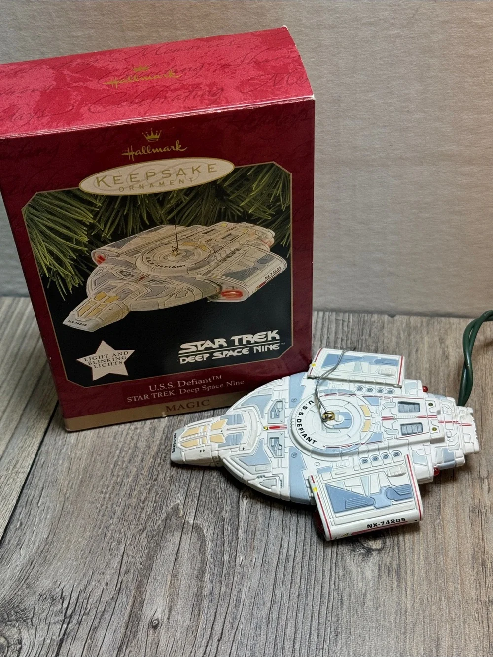 Vintage 1990s Hallmark Keepsake Star Trek Ornament (Lot 4x) RARE Blinking Lights
